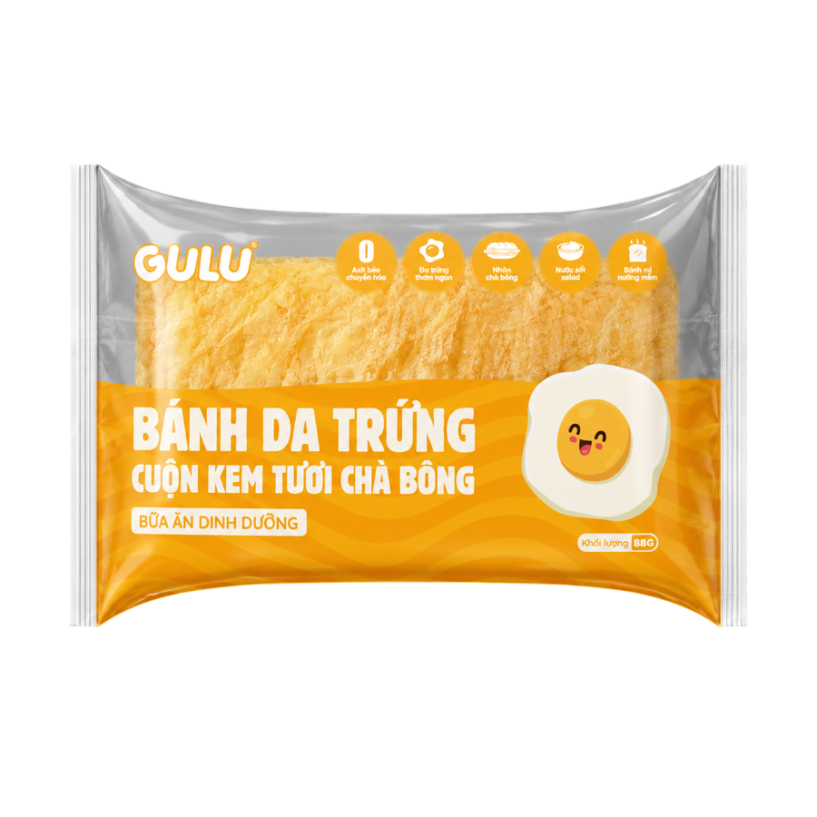Bánh da trứng cuộn kem tươi chà bông