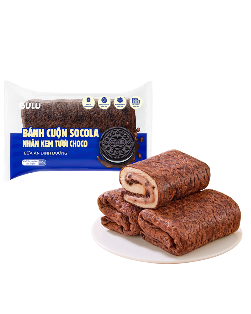 Bánh cuộn socola nhân kem tươi choco